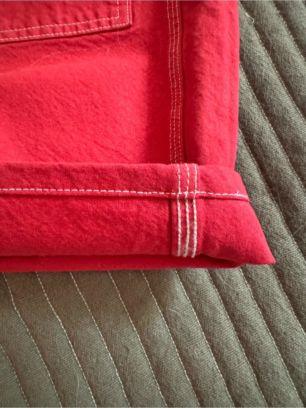 Jesse Kamm Red Straight-Leg Patch Front Handy Pants - Picture 6 of 6